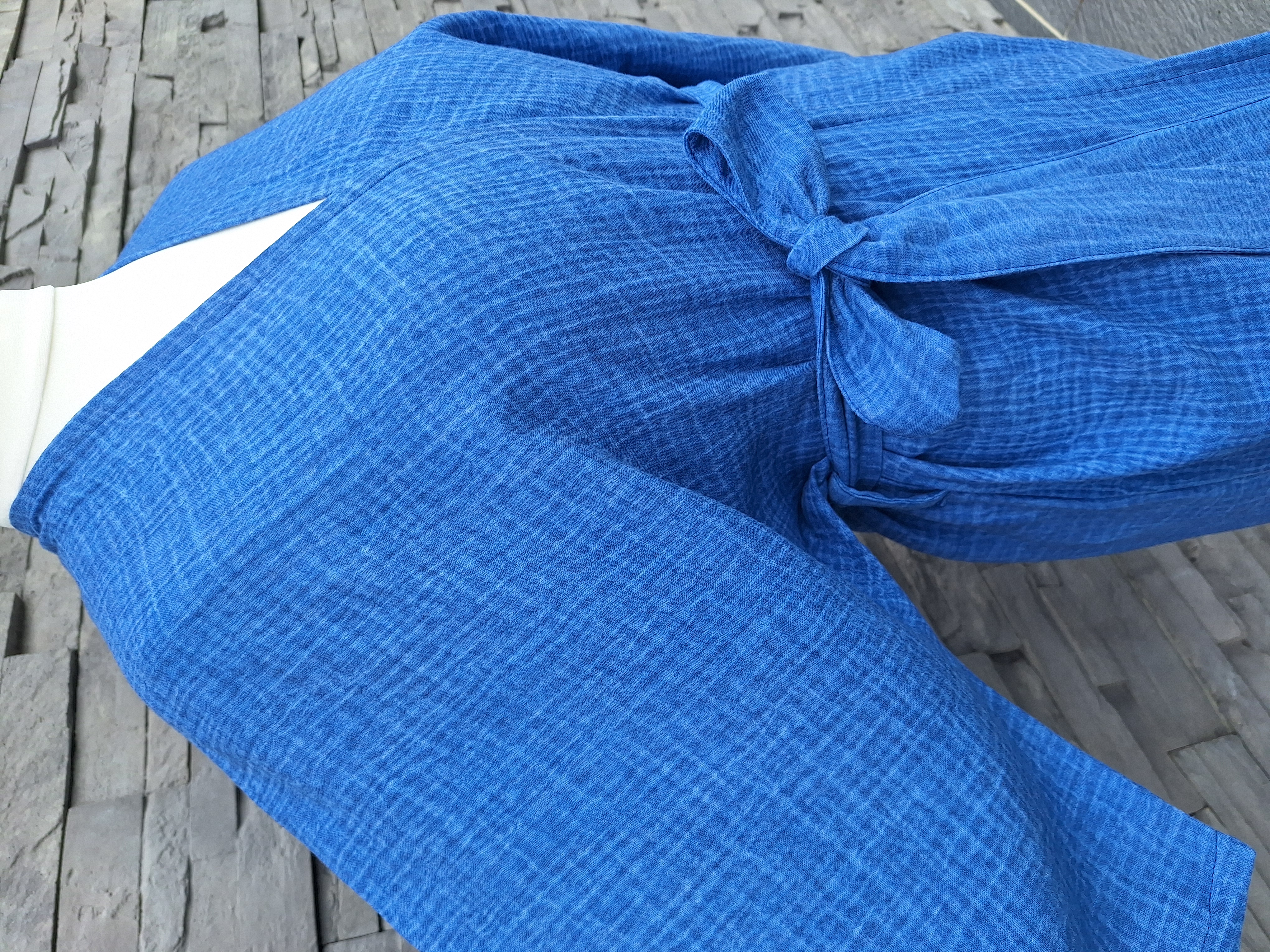 Mušelínové kimono/župan/šaty/prehoz královská modrá