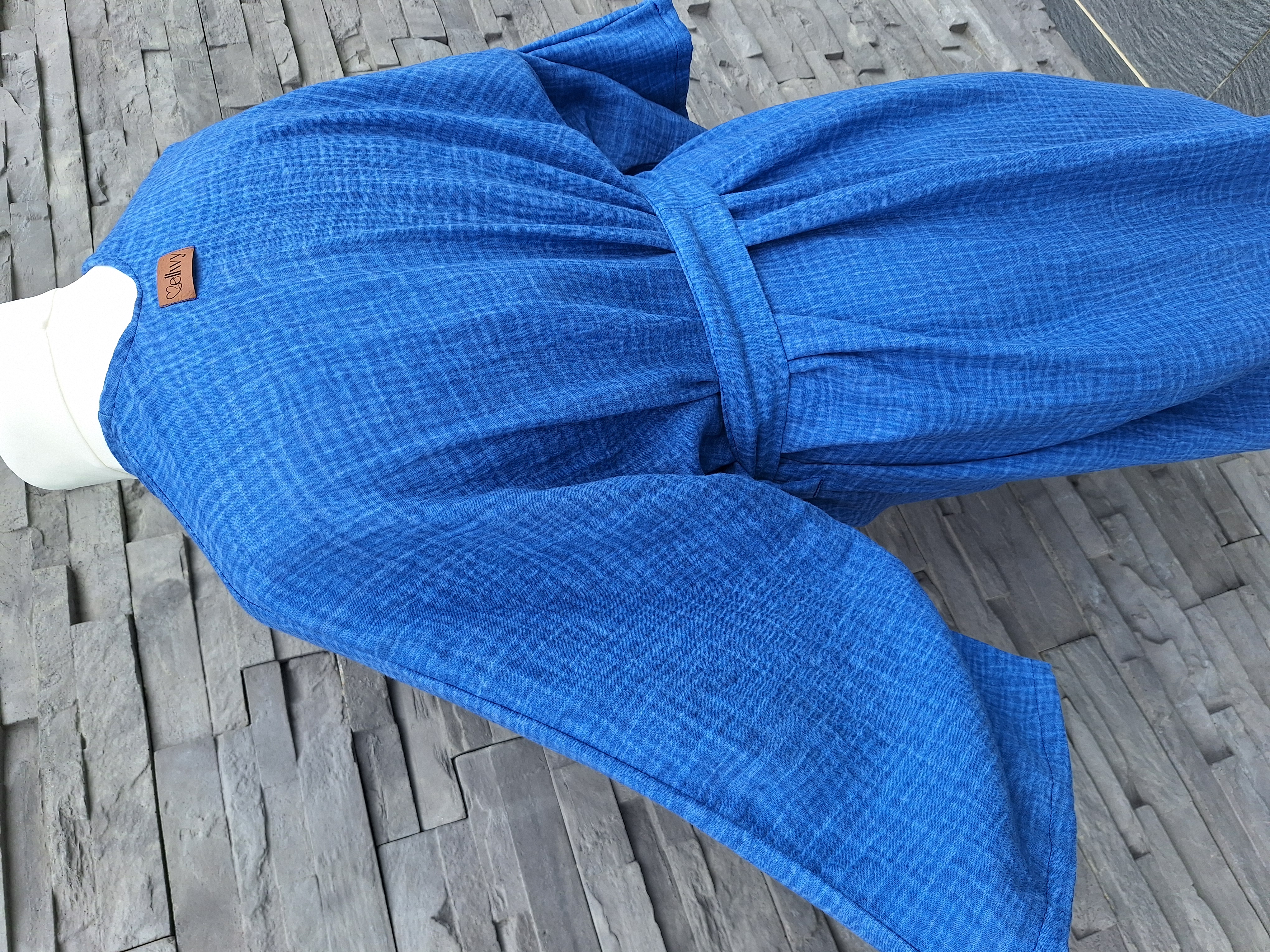 Mušelínové kimono/župan/šaty/prehoz královská modrá