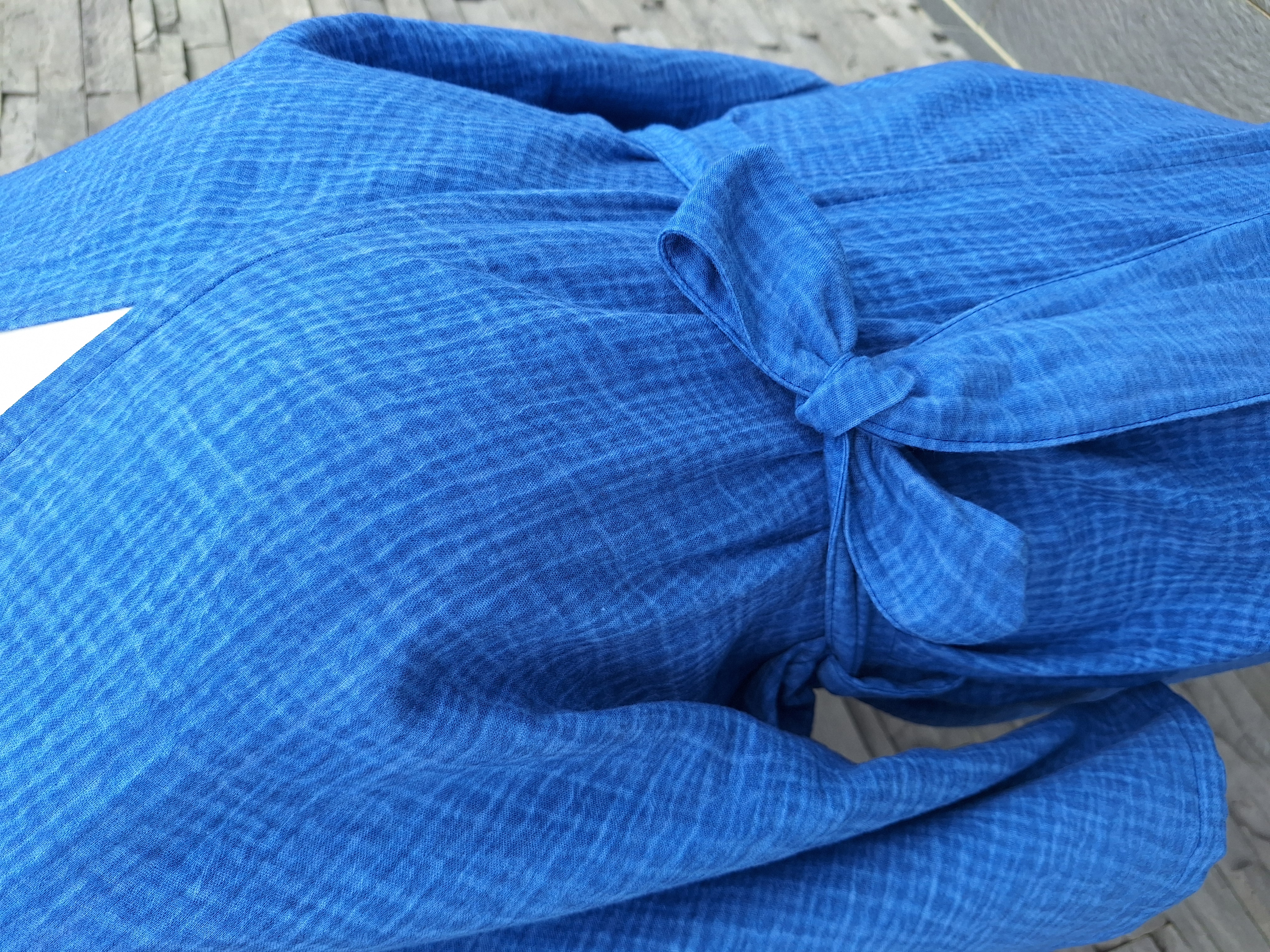 Mušelínové kimono/župan/šaty/prehoz královská modrá